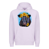 Lilac black angus with sunflower Premium Hoodie - RanaPortraitStore