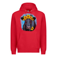 Red black angus with sunflower Premium Hoodie - RanaPortraitStore