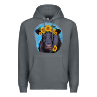Rock black angus with sunflower Premium Hoodie - RanaPortraitStore