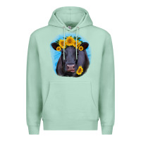 Seafoam black angus with sunflower Premium Hoodie - RanaPortraitStore