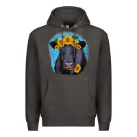 Smoke black angus with sunflower Premium Hoodie - RanaPortraitStore