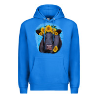 True Royal black angus with sunflower Premium Hoodie - RanaPortraitStore