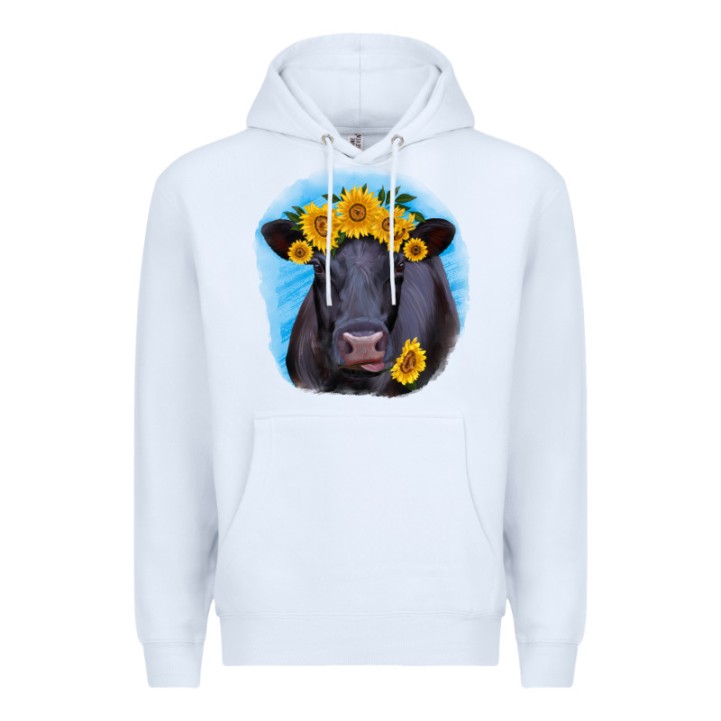 Black Angus With Sunflower Premium Hoodie by RanaPortraitStore | Teevron