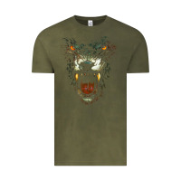 Vintage Olive Werewolf Face Lycan Gothic Horror Occult Scary Halloween Vintage Tee - longCreatives