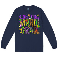 Navy Little miss Mardi Gras Long Sleeve Tee - HowdyJamesFarm
