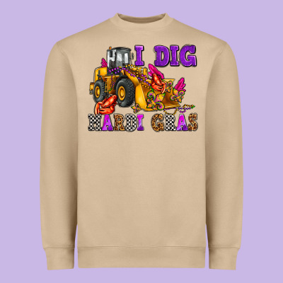 I Dig Mardi Gras Olivia Heavyweight Sweatshirt Designed By Oliviacreatesart