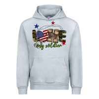 Heather Grey Love My Soldier Urban Hoodie - BarkalooDesign