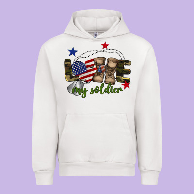 Love My Soldier Urban Hoodie Designed By Barkaloodesign