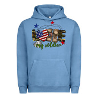 Pigment Pebble Blue Love My Soldier Urban Hoodie - BarkalooDesign