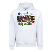 White Love My Soldier Urban Hoodie - BarkalooDesign