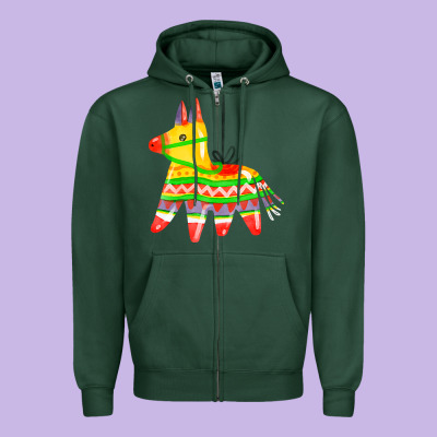 Pinata Zipper Hoodie Designed By Fadigitalartstudio