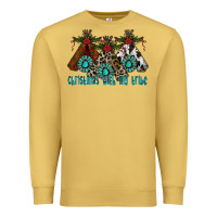 Antique Gold Christmas With Tribe Premium Sweatshirt - CowhideDigitalArt