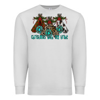 Dove Grey Christmas With Tribe Premium Sweatshirt - CowhideDigitalArt