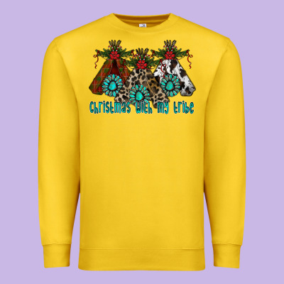 Christmas With Tribe Premium Sweatshirt Designed By Cowhidedigitalart
