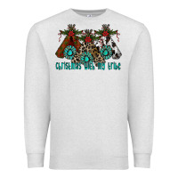 Oatmeal Heather Christmas With Tribe Premium Sweatshirt - CowhideDigitalArt