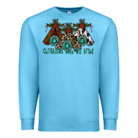 Ocean Blue Christmas With Tribe Premium Sweatshirt - CowhideDigitalArt