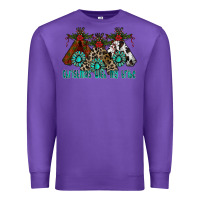 Purple Christmas With Tribe Premium Sweatshirt - CowhideDigitalArt