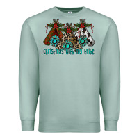 Seafoam Christmas With Tribe Premium Sweatshirt - CowhideDigitalArt