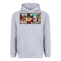 Heather Grey noel snowman christmas Heavyweight Hoodie - CowhideDigitalArt