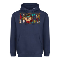 Navy noel snowman christmas Heavyweight Hoodie - CowhideDigitalArt