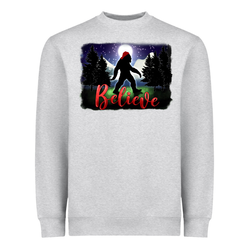 Bigfoot Believe Christmas Heavyweight Sweatshirt by FaDigitalArtStudio | Teevron