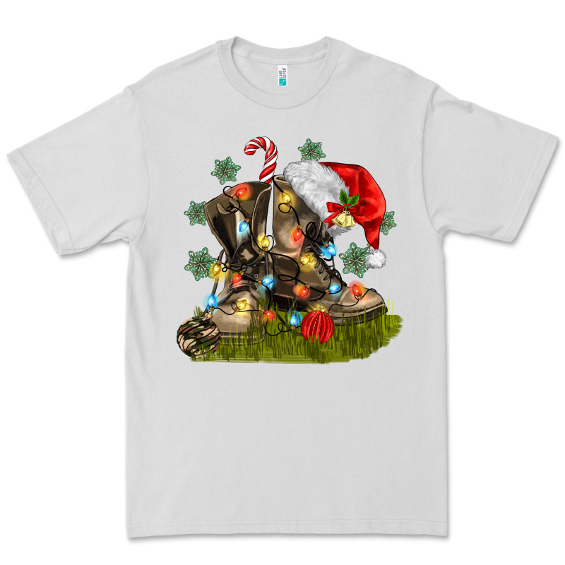 Christmas Soldier Veteran Boots Premium Tee by MaliasSmallBusiness | Teevron