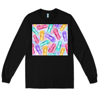 Black flip flops with leopard Long Sleeve Tee - TumblerDesignByShophia