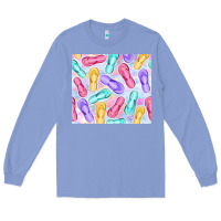 Colony Blue flip flops with leopard Long Sleeve Tee - TumblerDesignByShophia