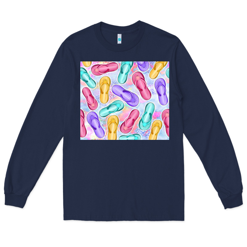 Flip Flops With Leopard Long Sleeve Tee by TumblerDesignByShophia | Teevron