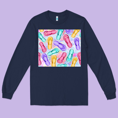 Flip Flops With Leopard Long Sleeve Tee Designed By Tumblerdesignbyshophia