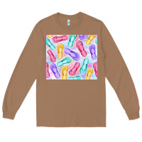 Toasted Coconut flip flops with leopard Long Sleeve Tee - TumblerDesignByShophia