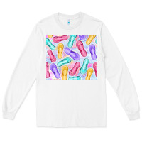 White flip flops with leopard Long Sleeve Tee - TumblerDesignByShophia