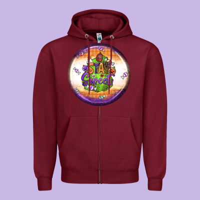 Stay Sweet Earrings Zipper Hoodie Designed By Bundleandbundleshop