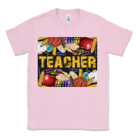 Bubblegum Pink Western Teacher Black And Glitter Classic Tee - LillyAllenDesigns