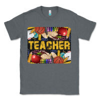 Charcoal Heather Western Teacher Black And Glitter Classic Tee - LillyAllenDesigns