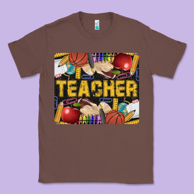Western Teacher Black And Glitter Classic Tee Designed By Lillyallendesigns