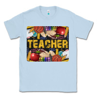 Dusty Blue Western Teacher Black And Glitter Classic Tee - LillyAllenDesigns