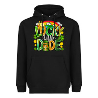 Black Lucky Little Dude Heavyweight Hoodie - CowhideDigitalArt