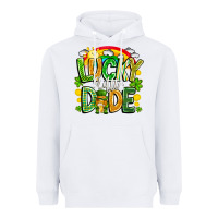 White Lucky Little Dude Heavyweight Hoodie - CowhideDigitalArt
