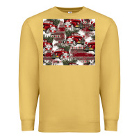 Antique Gold vintage christmas car pattern Premium Sweatshirt - CowhideDigitalArt