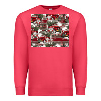 Cardinal vintage christmas car pattern Premium Sweatshirt - CowhideDigitalArt