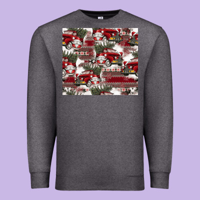 Vintage Christmas Car Pattern Premium Sweatshirt Designed By Cowhidedigitalart