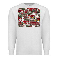 Oatmeal Heather vintage christmas car pattern Premium Sweatshirt - CowhideDigitalArt