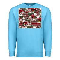 Ocean Blue vintage christmas car pattern Premium Sweatshirt - CowhideDigitalArt