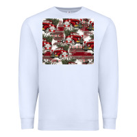 White vintage christmas car pattern Premium Sweatshirt - CowhideDigitalArt