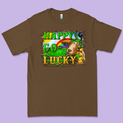 Happy Go Lucky Goat Premium Tee Designed By Ranaportraitstore