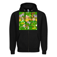Black farm life seamless pattern Zipper Hoodie - FaDigitalArtStudio