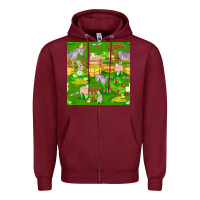 Burgundy farm life seamless pattern Zipper Hoodie - FaDigitalArtStudio