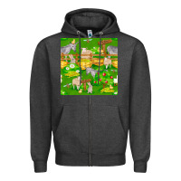 Charcoal Heather farm life seamless pattern Zipper Hoodie - FaDigitalArtStudio