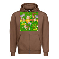 Chestnut farm life seamless pattern Zipper Hoodie - FaDigitalArtStudio
